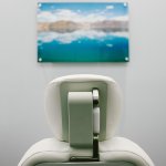 Dental chair in an exam room