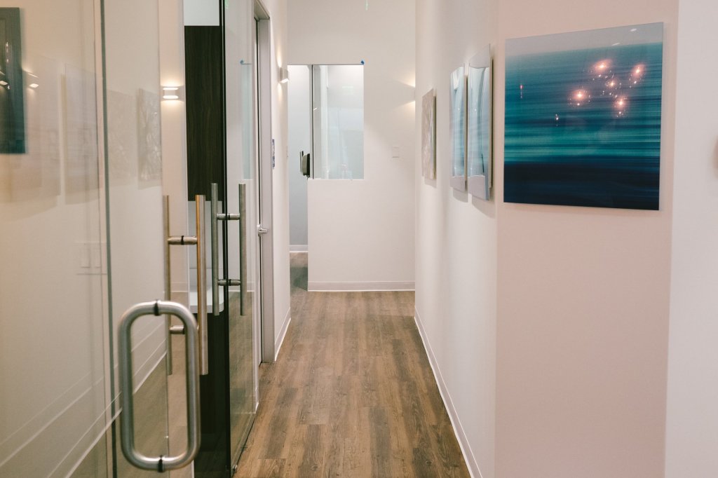 Dental office hallway